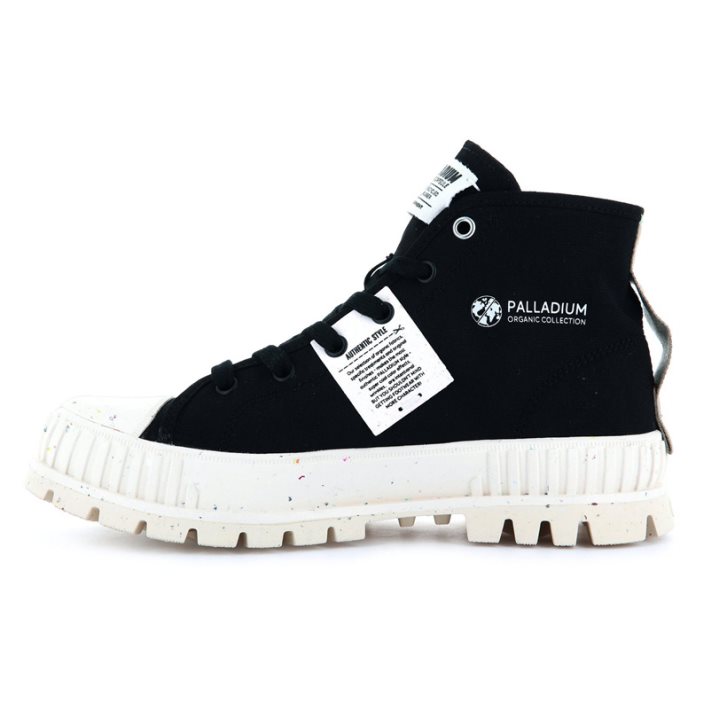 Bottes Palladium Pallashock Mid Organic Homme Noir | FR ADY684Z